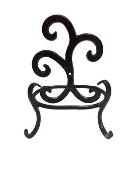 Wrought Iron Swirl Designed Black Freestanding Soap Dish Holder Durable Decorati